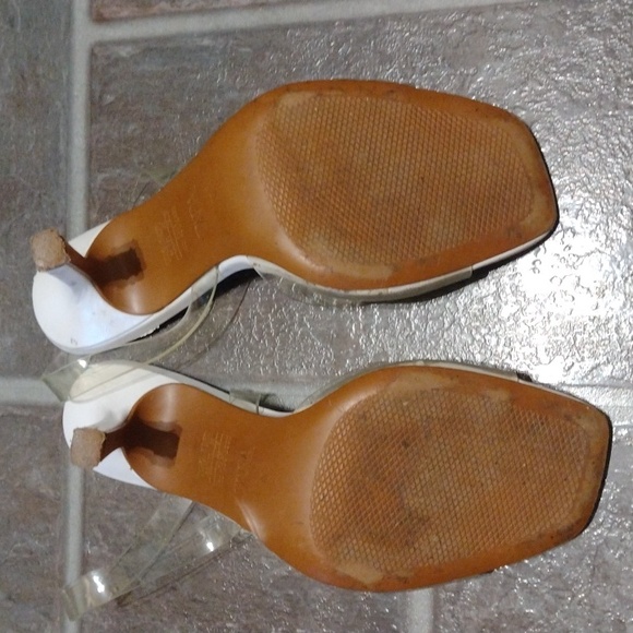 Zara White clear PVC sling back sandal heel size 35 - Picture 10 of 11
